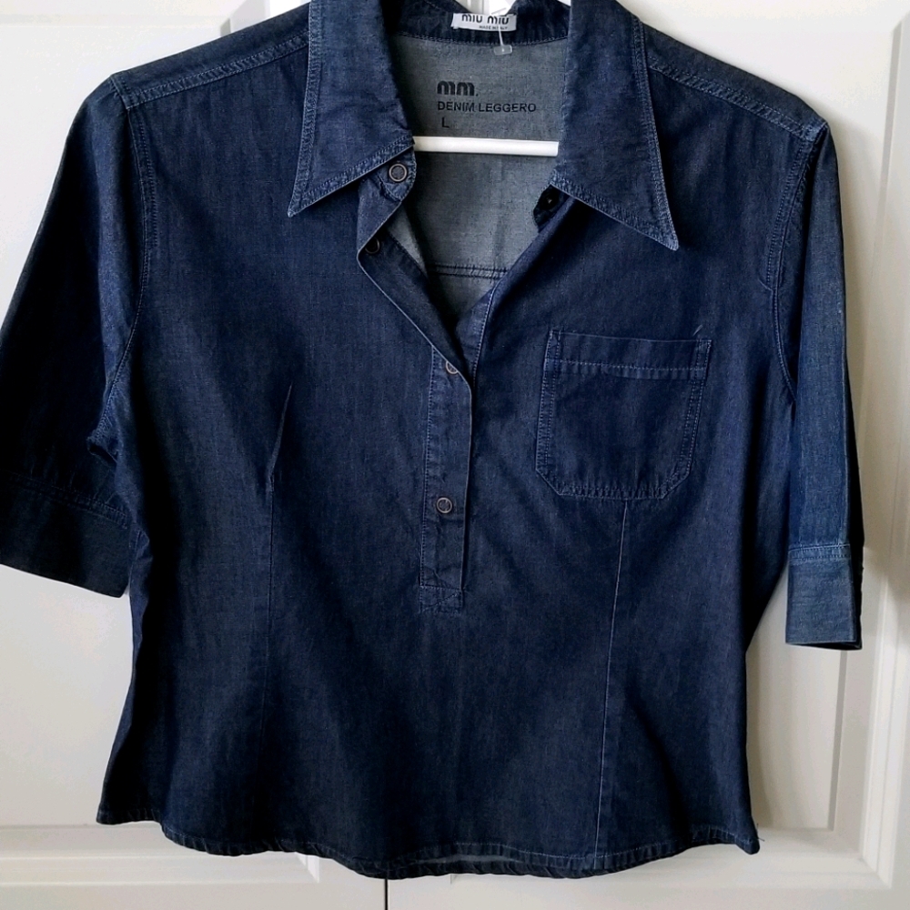 Denim top Miu Miu